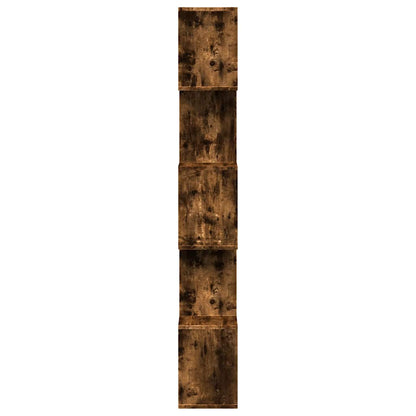 Room Divider Bookcase 5-Tier Smoked Oak 70x24x161 cm Engineered Wood
