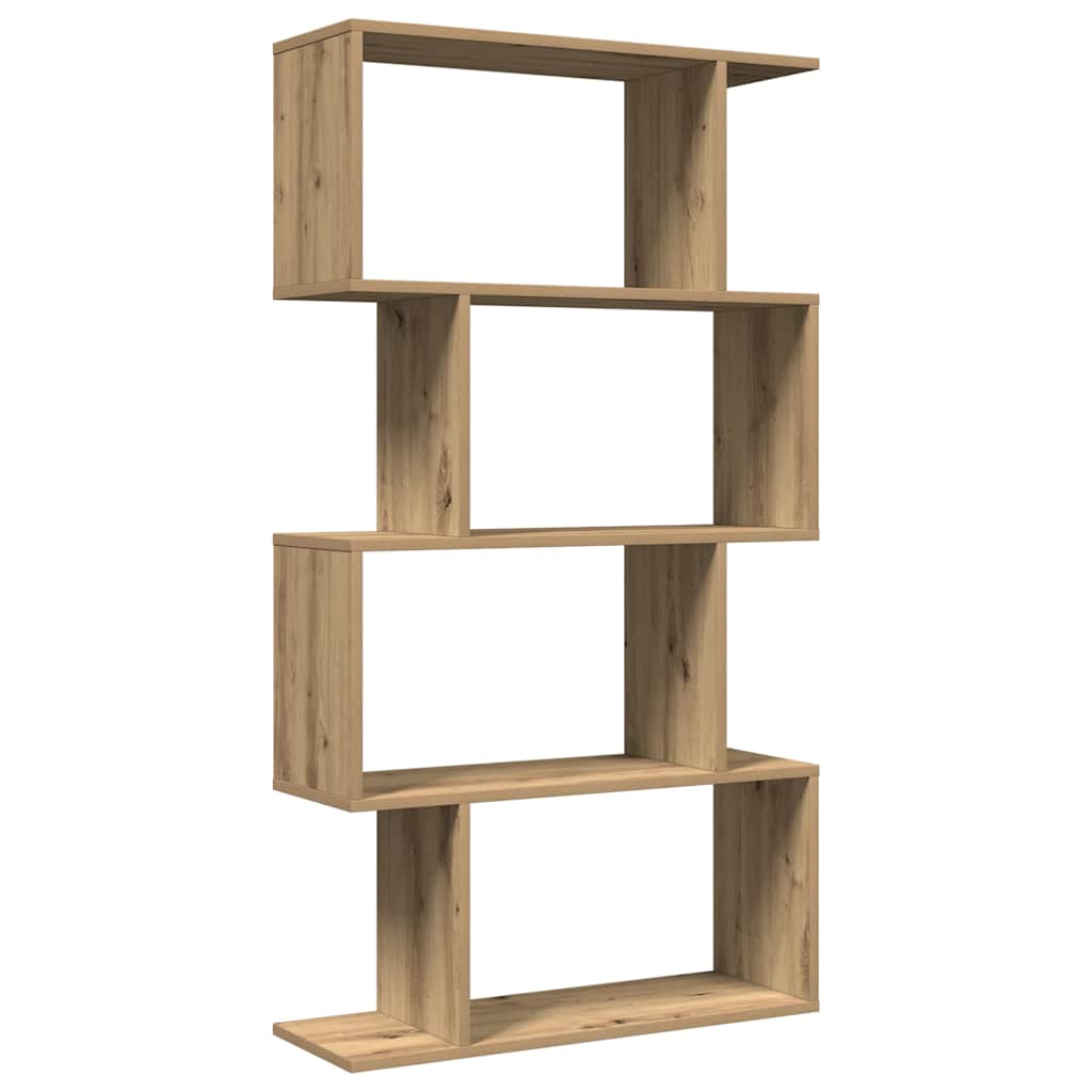 Room Divider Bookcase 4-Tier Artisan Oak 70x24x129 cm Engineered Wood