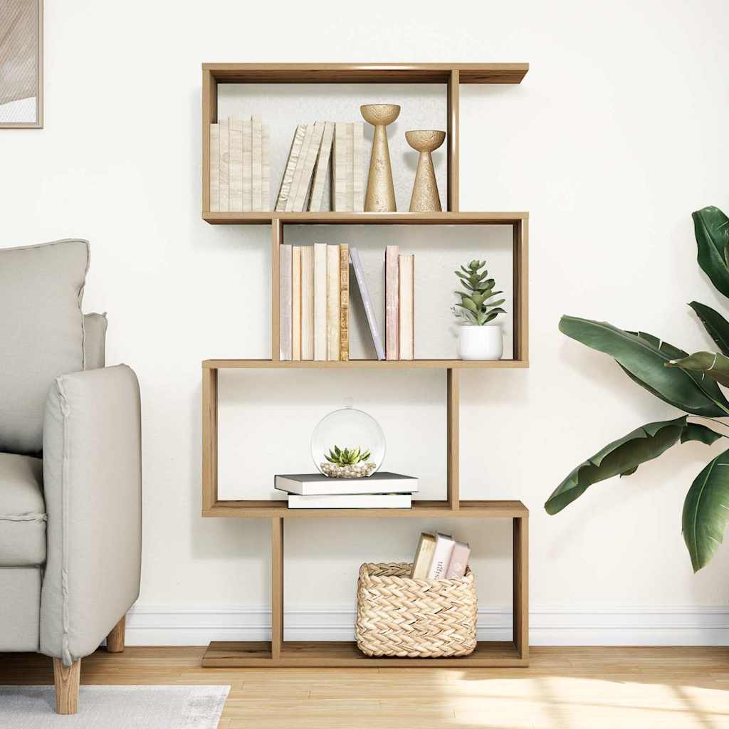 Room Divider Bookcase 4-Tier Artisan Oak 70x24x129 cm Engineered Wood