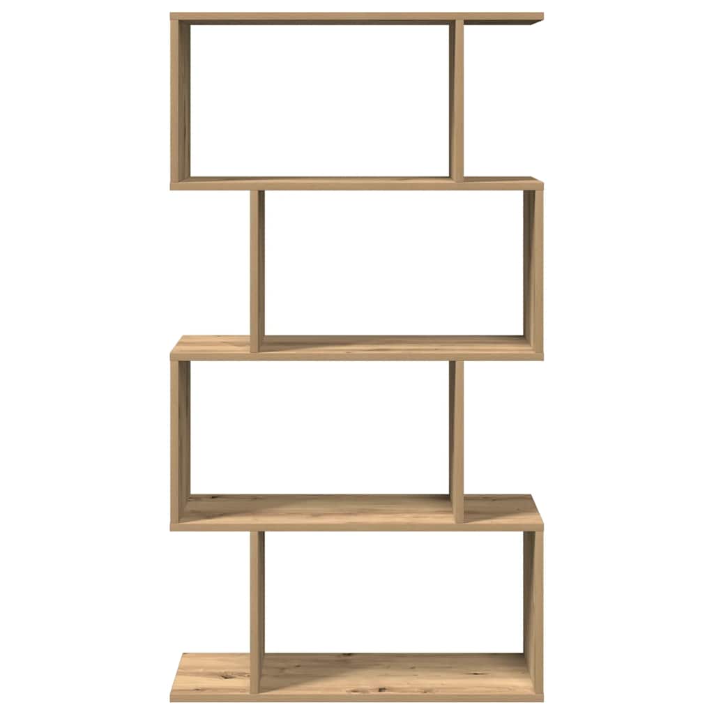 Room Divider Bookcase 4-Tier Artisan Oak 70x24x129 cm Engineered Wood