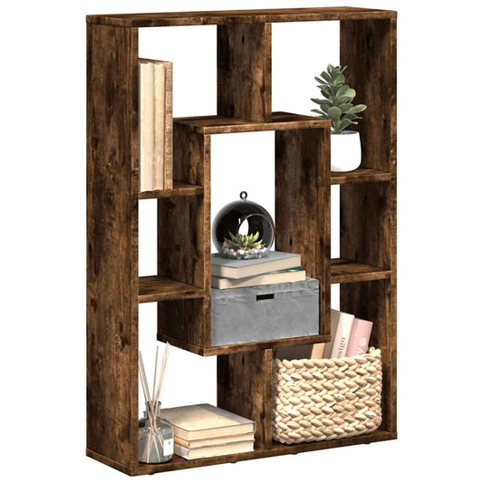 Bookcase Smoked Oak 63x20x90 cm Engineered Wood