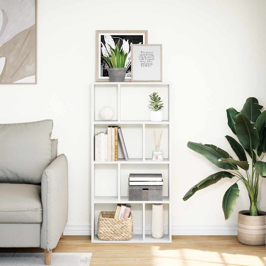 Bookcase White 60x20x120,5 cm Engineered Wood