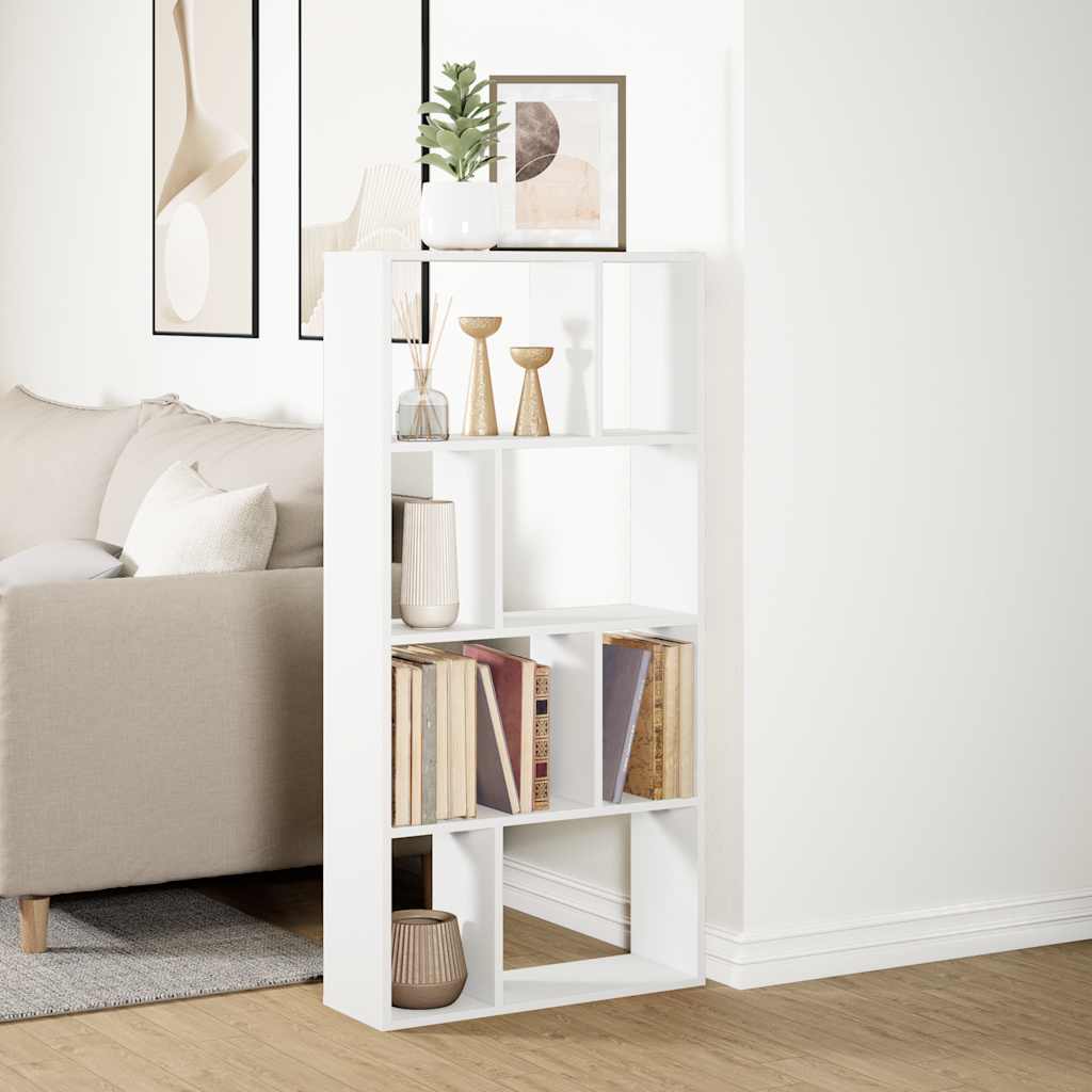 Bookcase White 60x20x120,5 cm Engineered Wood