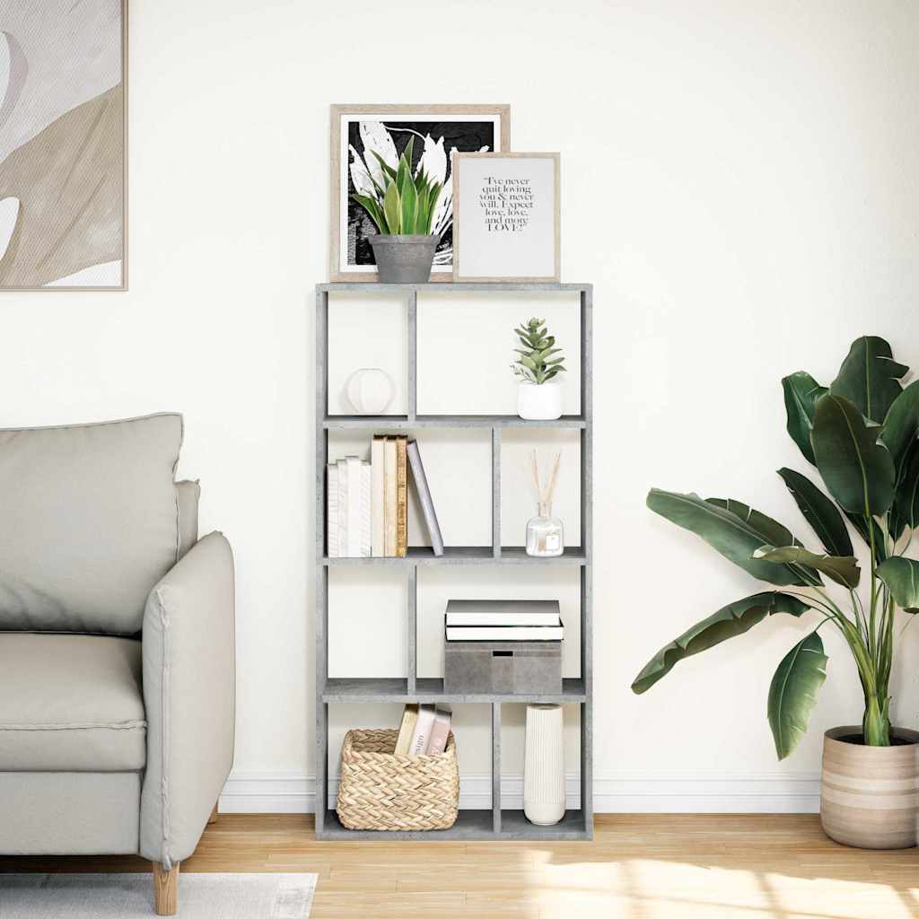 Bookcase Concrete Grey 60x20x120,5 cm Engineered Wood