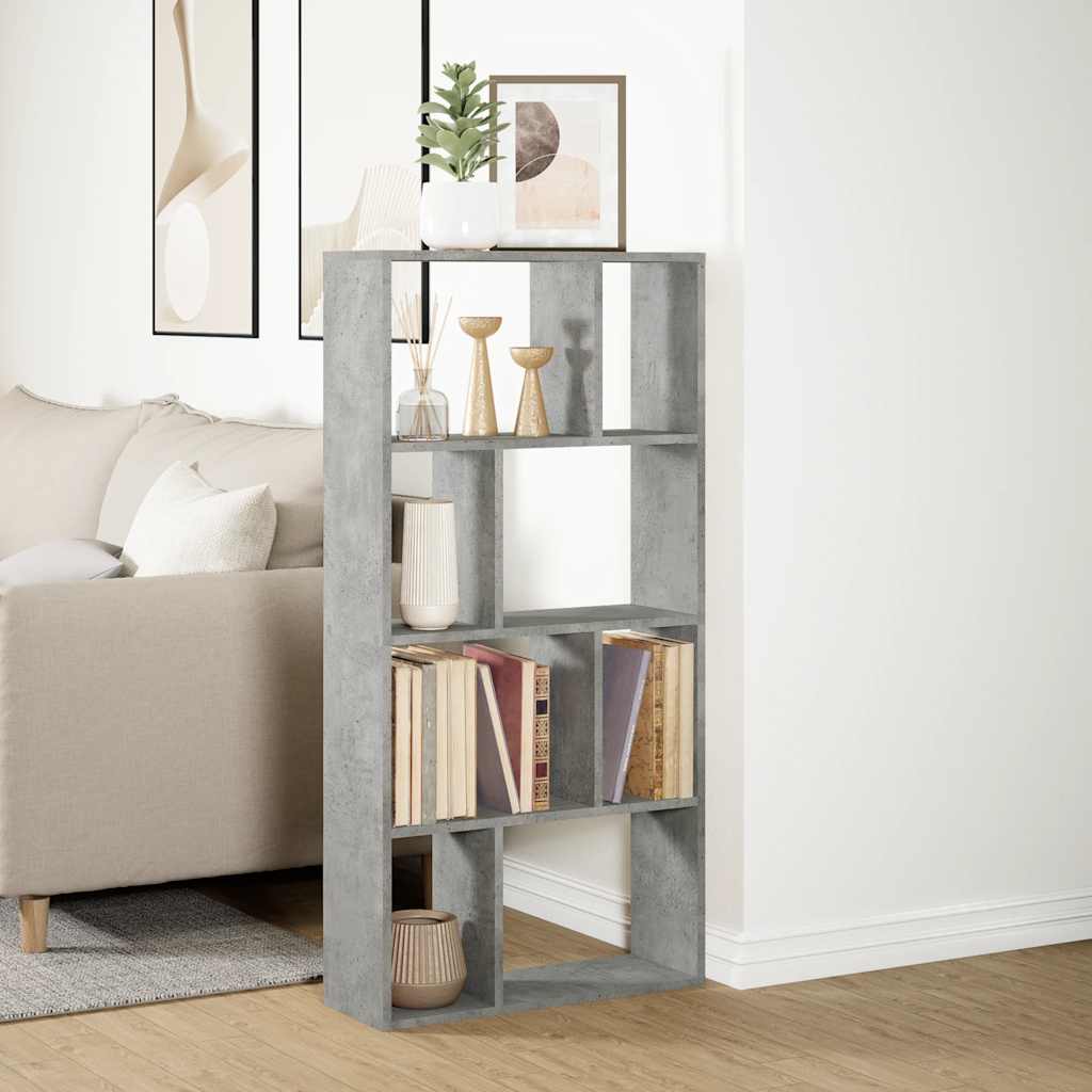 Bookcase Concrete Grey 60x20x120,5 cm Engineered Wood