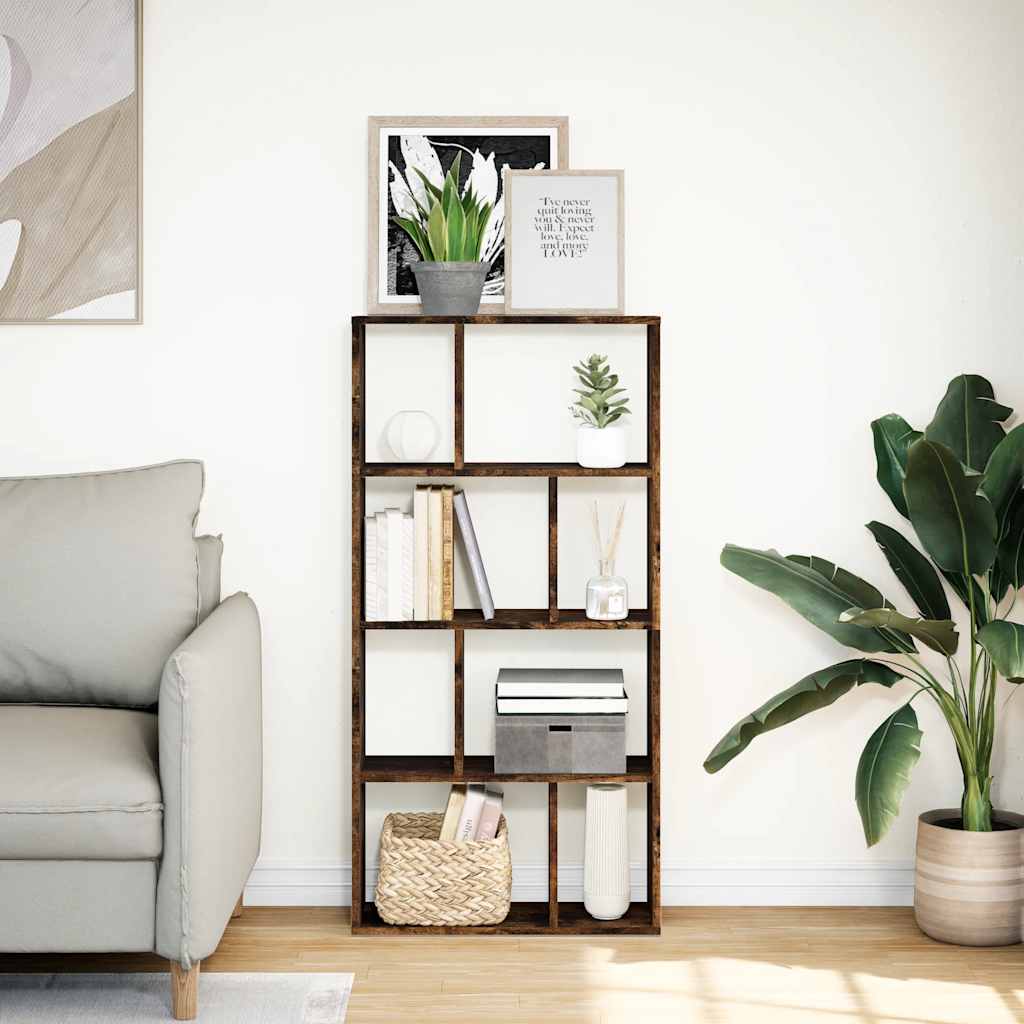 Bookcase Smoked Oak 60x20x120,5 cm Engineered Wood