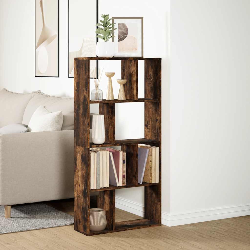 Bookcase Smoked Oak 60x20x120,5 cm Engineered Wood
