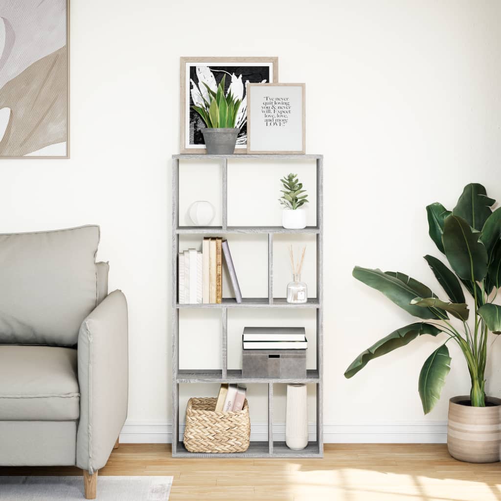 Bookcase Grey Sonoma 60x20x120.5 cm Engineered Wood