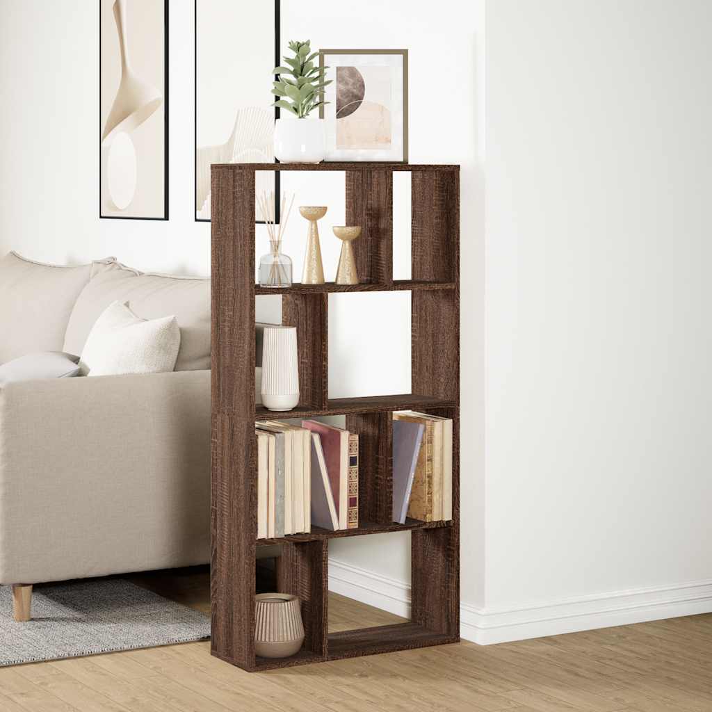 Bookcase Brown Oak 60x20x120.5 cm Engineered Wood