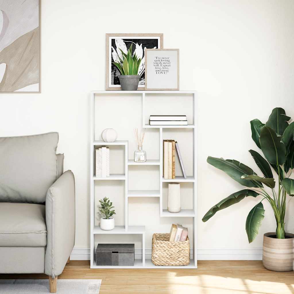 Bookcase White 72x20x120,5 cm Engineered Wood