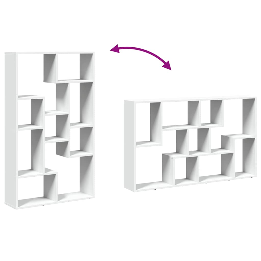 Bookcase White 72x20x120,5 cm Engineered Wood