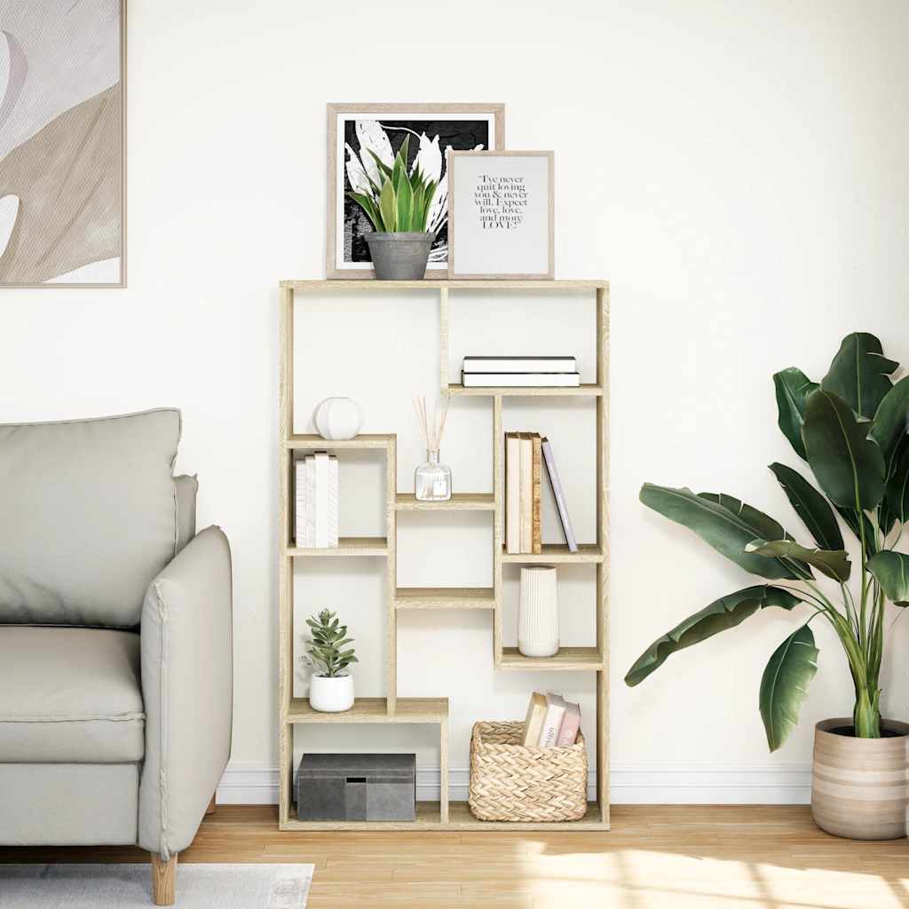Bookcase Sonoma Oak 72x20x120,5 cm Engineered Wood