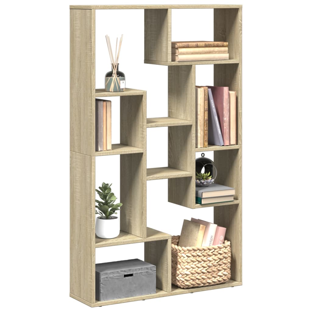 Bookcase Sonoma Oak 72x20x120.5 cm Engineered Wood