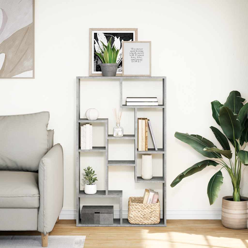 Bookcase Concrete Grey 72x20x120,5 cm Engineered Wood