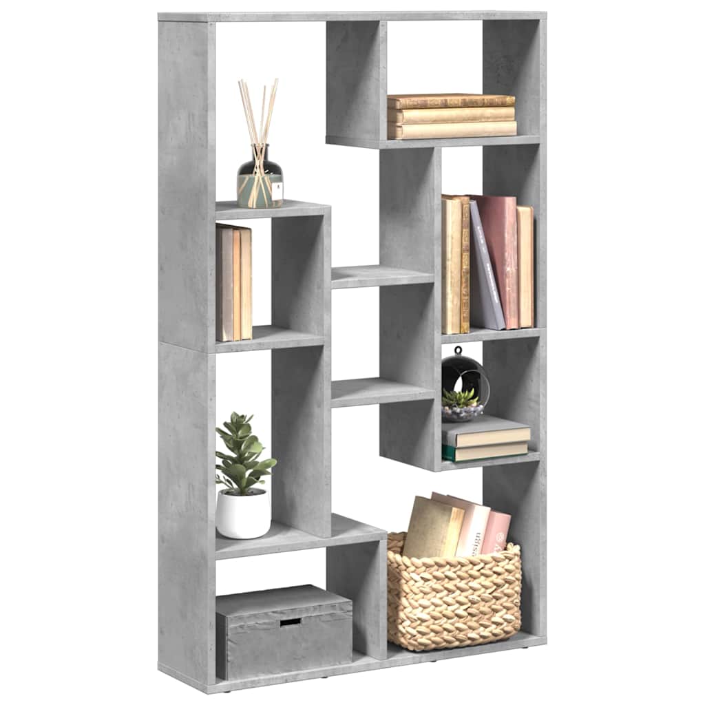 Bookcase Concrete Grey 72x20x120,5 cm Engineered Wood