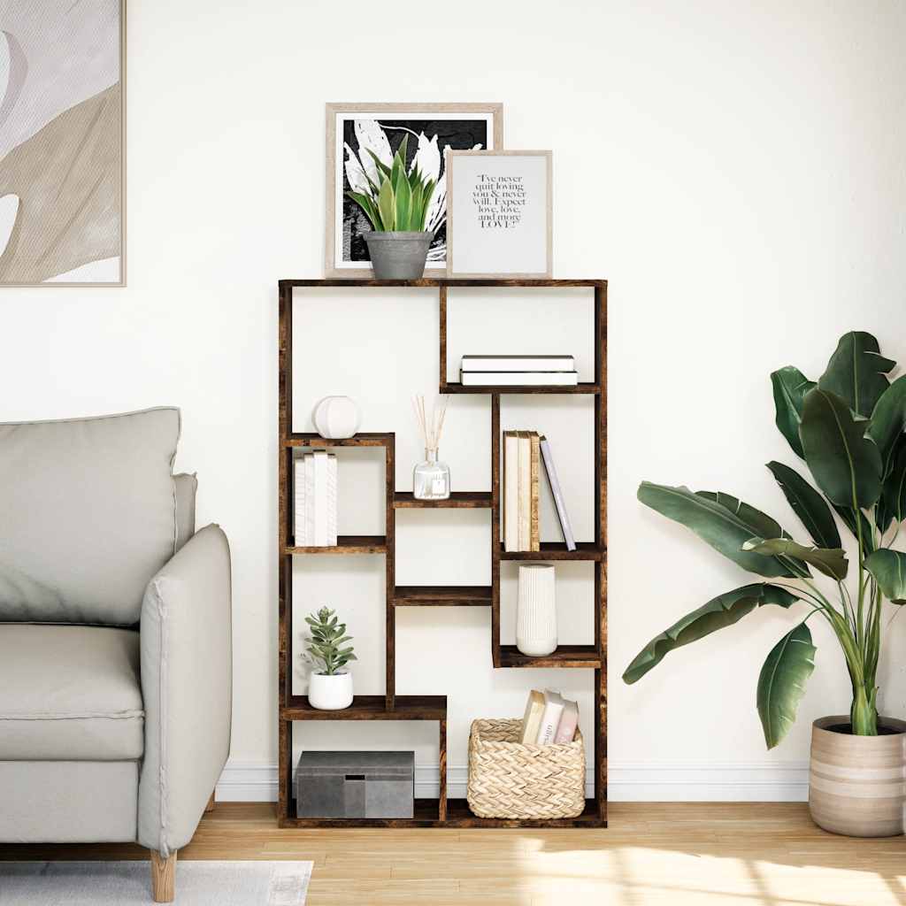 Bookcase Smoked Oak 72x20x120,5 cm Engineered Wood