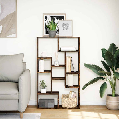 Bookcase Smoked Oak 72x20x120,5 cm Engineered Wood