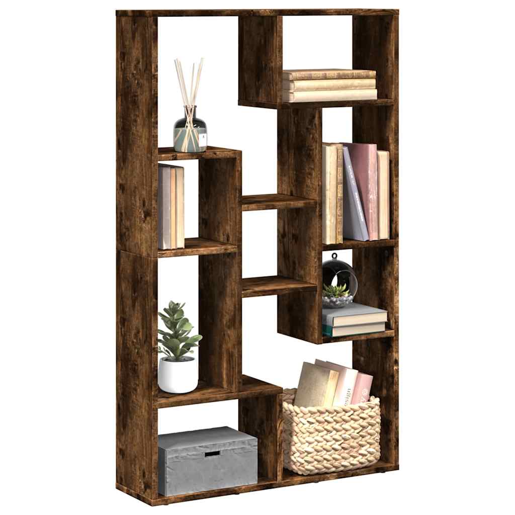 Bookcase Smoked Oak 72x20x120,5 cm Engineered Wood