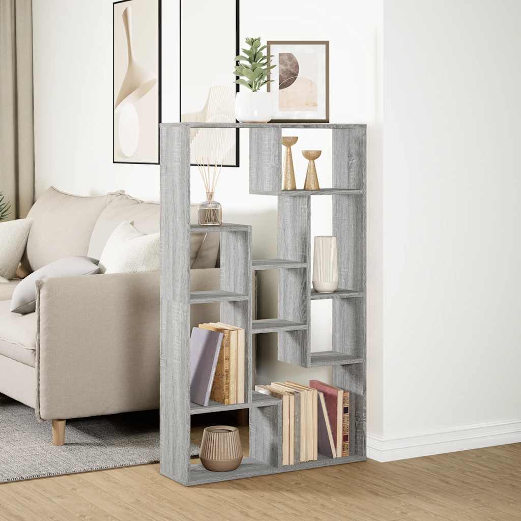 Bookcase Grey Sonoma 72x20x120.5 cm Engineered Wood
