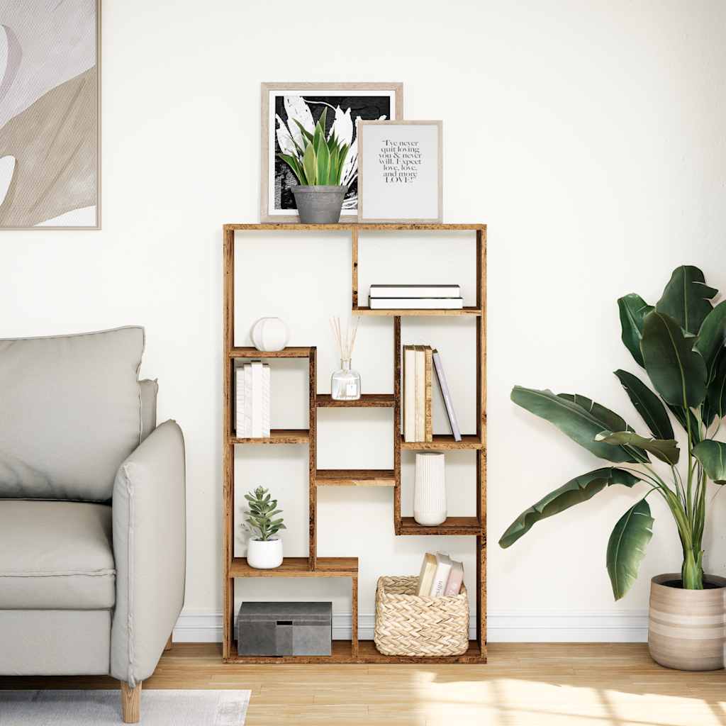 Bookcase Old Wood 72x20x120.5 cm Engineered Wood