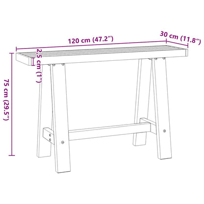 Console Table NOAIN A-Shaped Legs 120x30x75 cm Solid Wood Pine