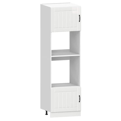 7 Piece Kitchen Cabinet Set Lucca High Gloss White Engineered Wood