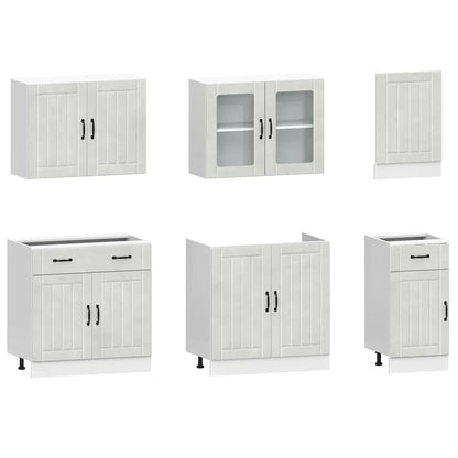 7 Piece Kitchen Cabinet Set Lucca Concrete Grey Engineered Wood