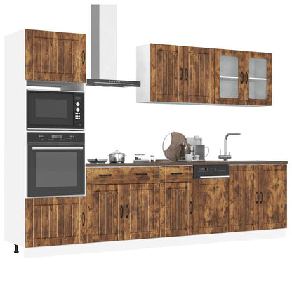 7 Piece Kitchen Cabinet Set Lucca Smoked Oak Engineered Wood
