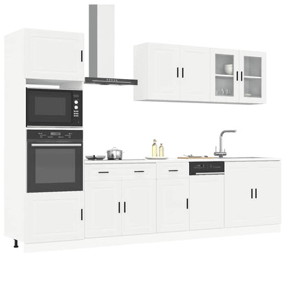 7 Piece Kitchen Cabinet Set Porto White Engineered Wood