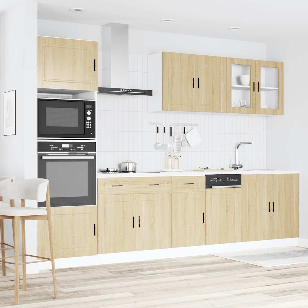 7 Piece Kitchen Cabinet Set Porto Sonoma Oak Engineered Wood