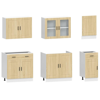 7 Piece Kitchen Cabinet Set Porto Sonoma Oak Engineered Wood