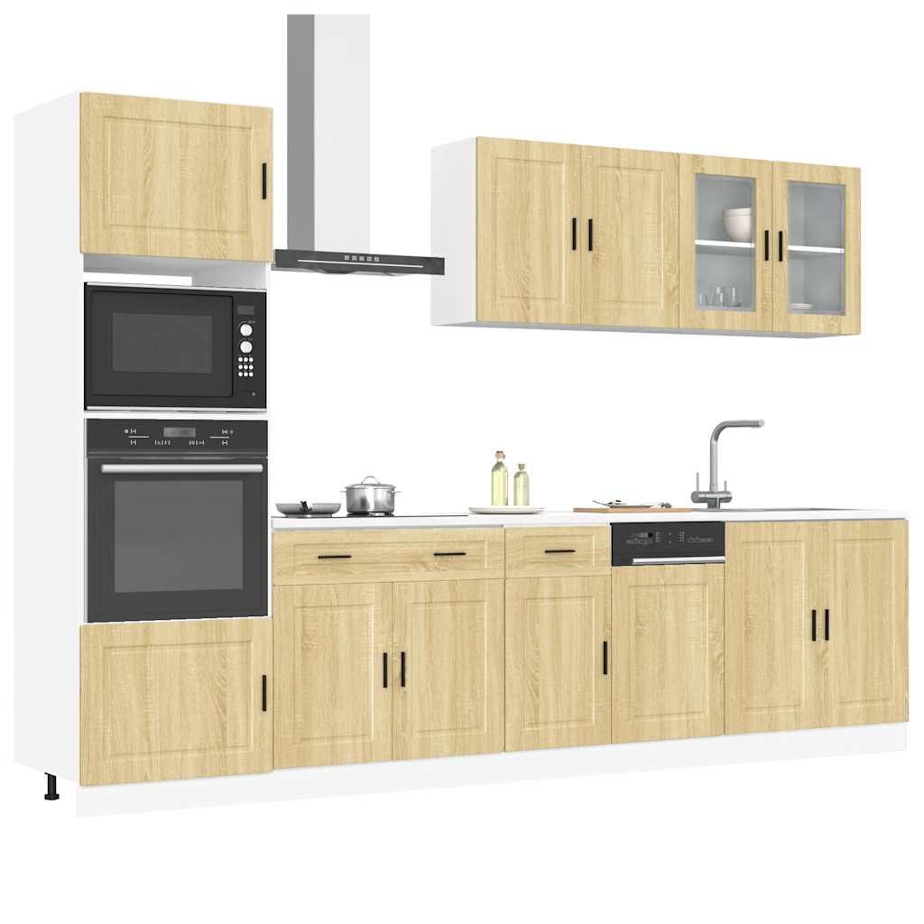 7 Piece Kitchen Cabinet Set Porto Sonoma Oak Engineered Wood