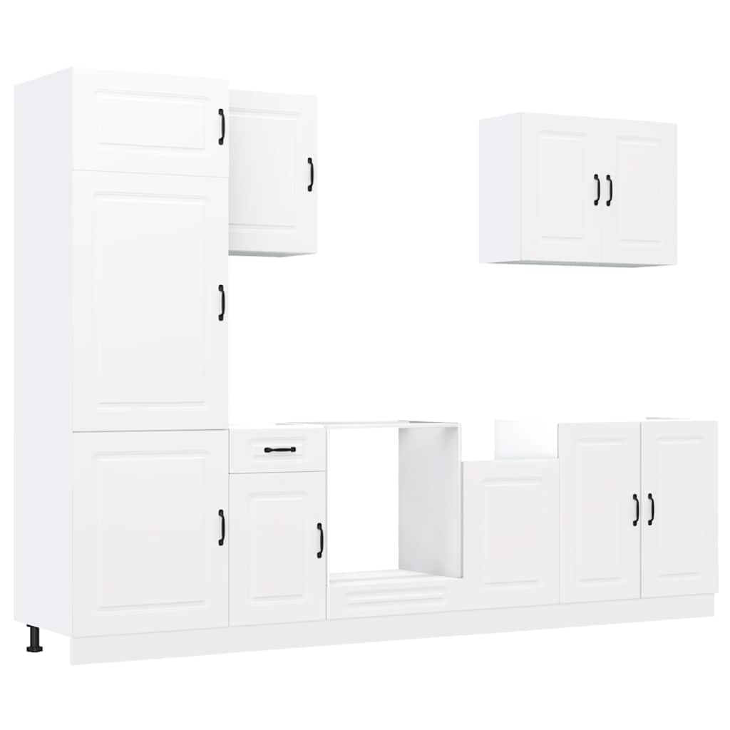 7 Piece Kitchen Cabinet Set Kalmar White Engineered Wood
