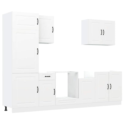 7 Piece Kitchen Cabinet Set Kalmar White Engineered Wood