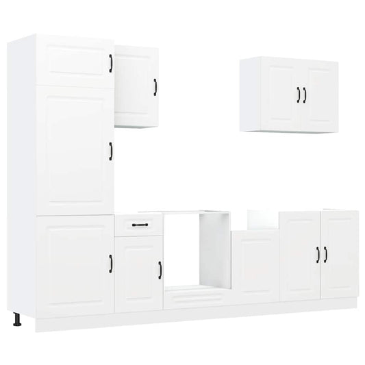 7 Piece Kitchen Cabinet Set Kalmar White Engineered Wood