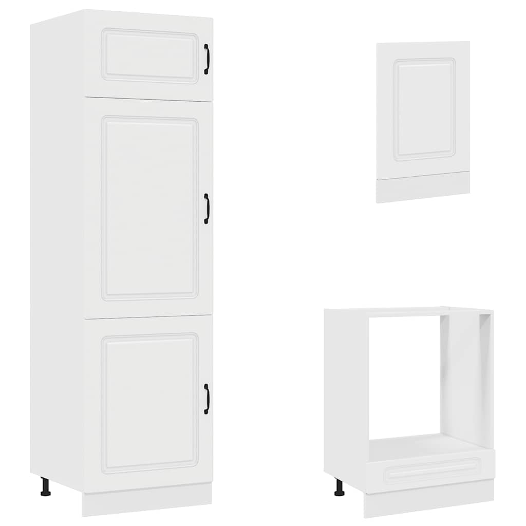 7 Piece Kitchen Cabinet Set "Kalmar" White Engineered Wood