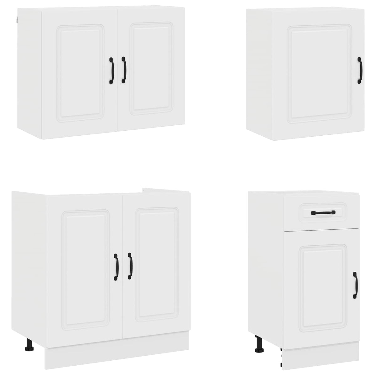 7 Piece Kitchen Cabinet Set "Kalmar" White Engineered Wood