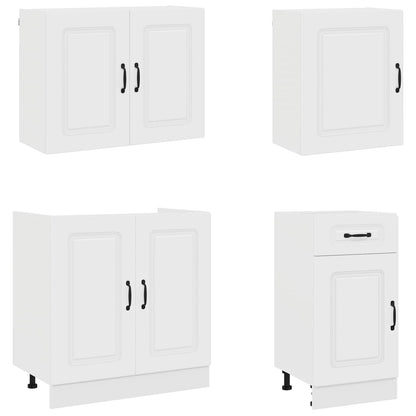 7 Piece Kitchen Cabinet Set "Kalmar" White Engineered Wood