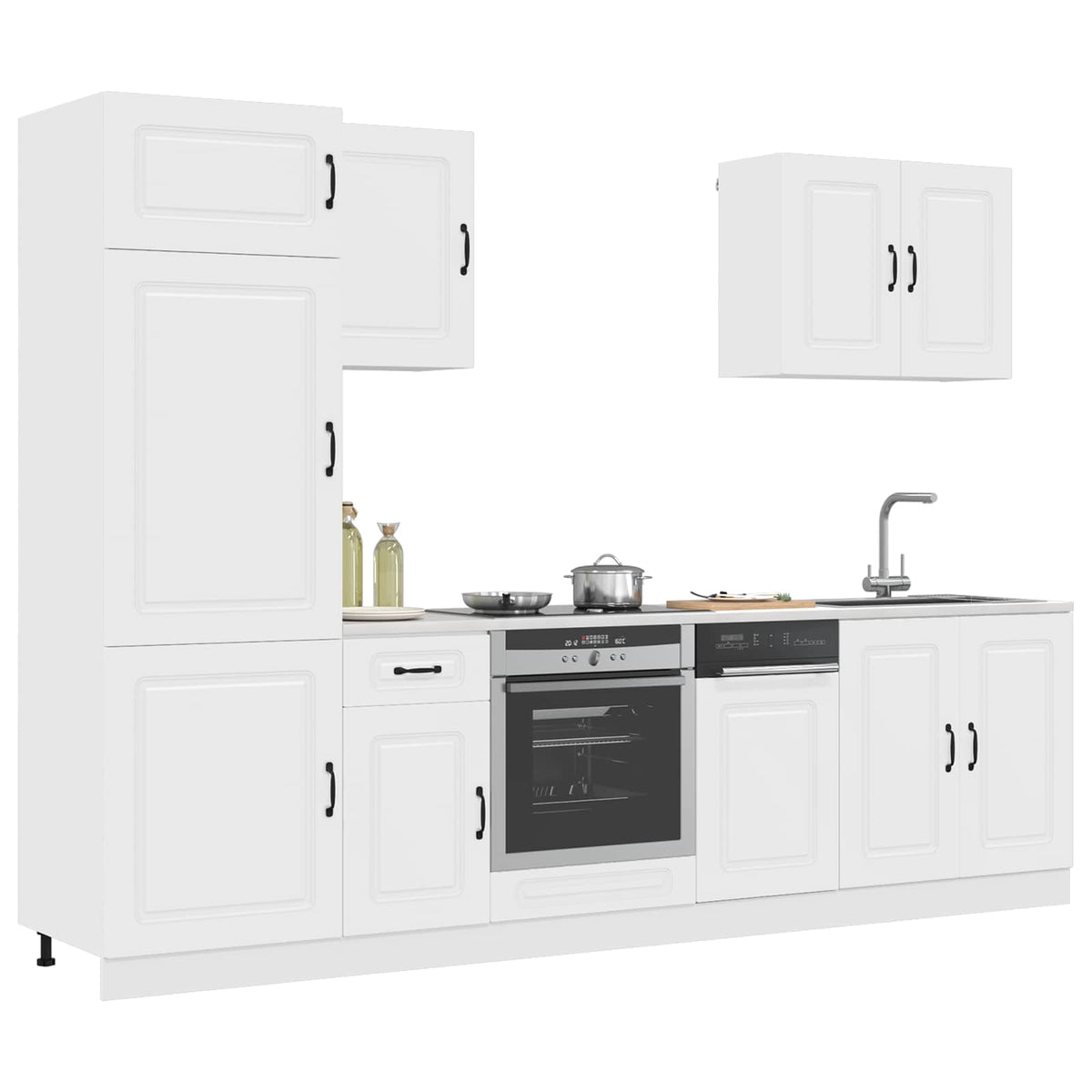 7 Piece Kitchen Cabinet Set "Kalmar" White Engineered Wood