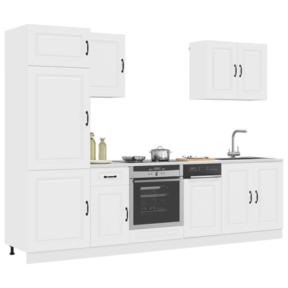 7 Piece Kitchen Cabinet Set "Kalmar" White Engineered Wood