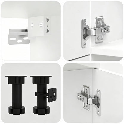 7 Piece Kitchen Cabinet Set "Kalmar" High Gloss White