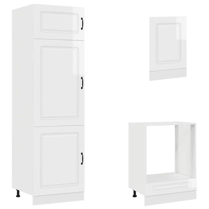 7 Piece Kitchen Cabinet Set "Kalmar" High Gloss White