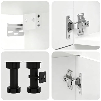 7 Piece Kitchen Cabinet Set "Kalmar" High Gloss White