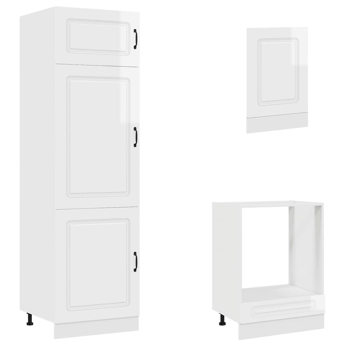7 Piece Kitchen Cabinet Set "Kalmar" High Gloss White