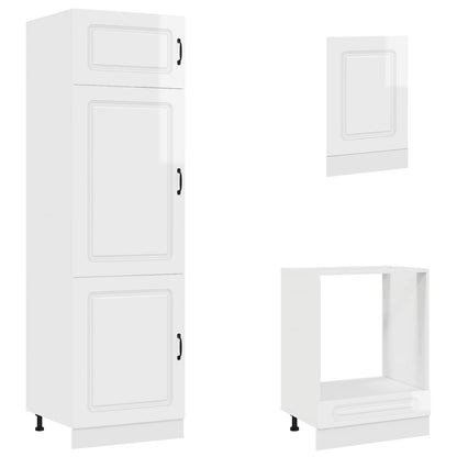 7 Piece Kitchen Cabinet Set "Kalmar" High Gloss White