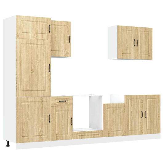 7 Piece Kitchen Cabinet Set Kalmar Sonoma Oak Engineered Wood