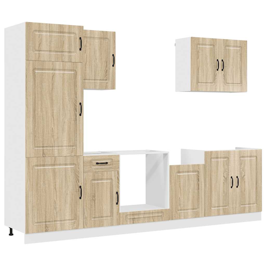 7 Piece Kitchen Cabinet Set "Kalmar" Sonoma Oak Engineered Wood