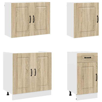 7 Piece Kitchen Cabinet Set "Kalmar" Sonoma Oak Engineered Wood