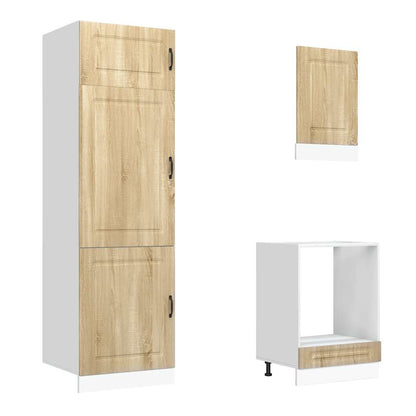 7 Piece Kitchen Cabinet Set Kalmar Sonoma Oak Engineered Wood