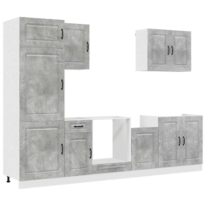 7 Piece Kitchen Cabinet Set "Kalmar" Concrete Grey